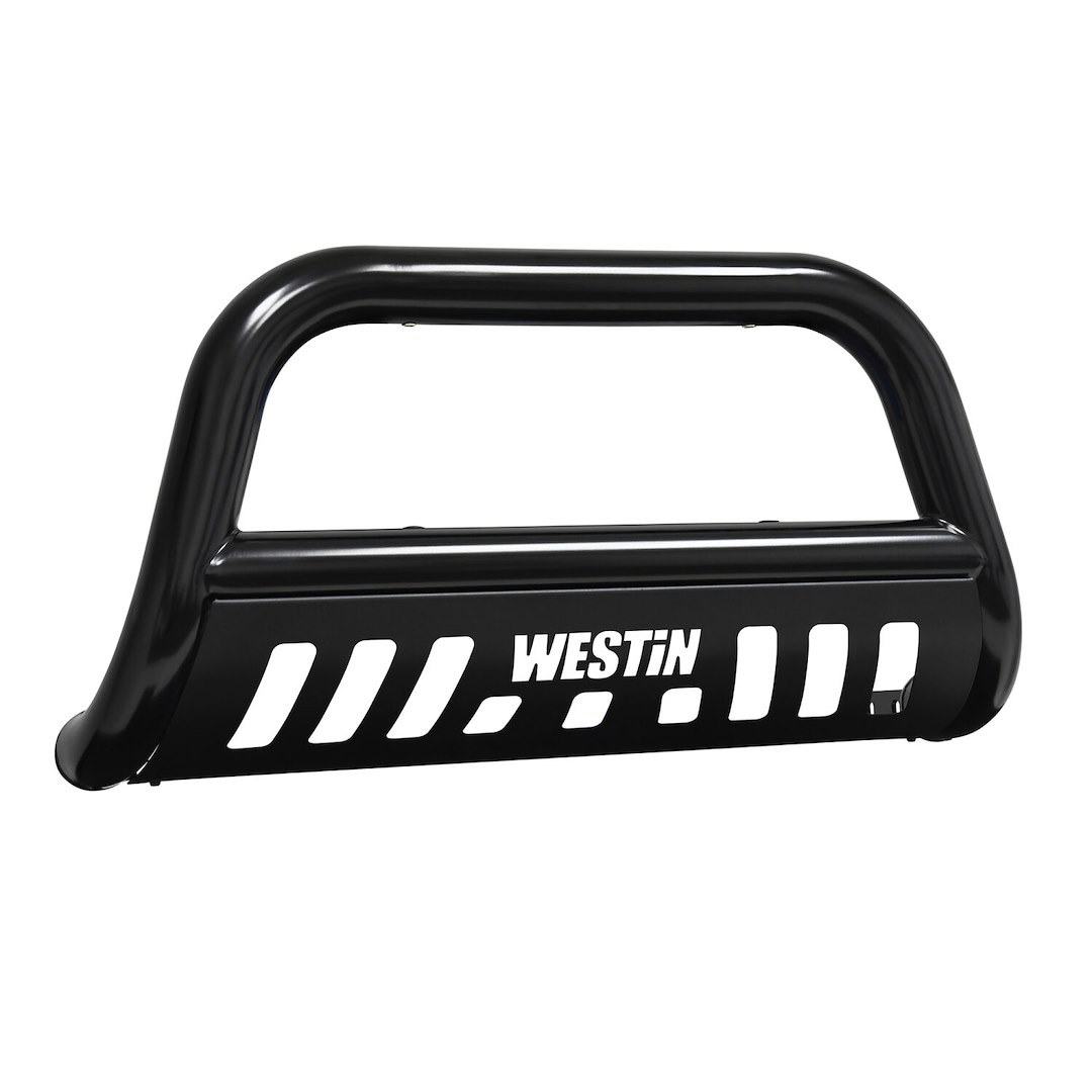 Westin Bull Bar, E-Series, Powder Coated, Black, Mild Steel, 3 Inch Diameter, With Textured Black Aluminum Skid Plate – 31-3955