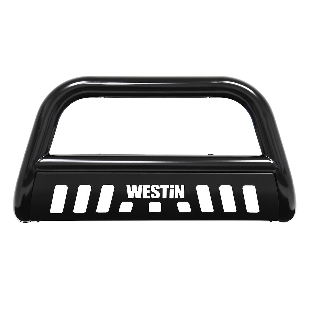 Westin Bull Bar, E-Series, Powder Coated, Black, Mild Steel, 3 Inch Diameter, With Textured Black Aluminum Skid Plate – 31-3985