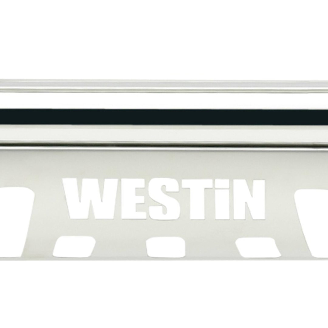Westin Bull Bar, E-Series, Polished, Stainless Steel, 3 Inch Diameter, With Brushed Aluminum Skid Plate, With Light Mounting Tabs – 31-6000