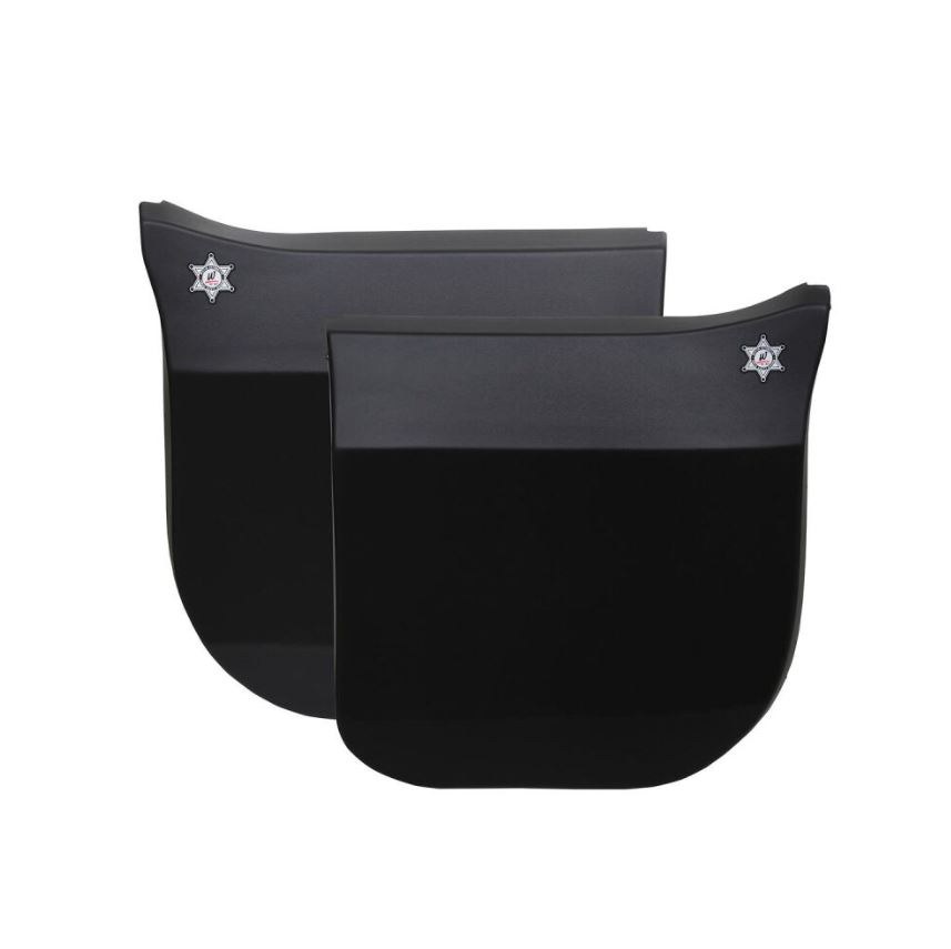 Westin Door Protector, Defender, Installs Over OEM Door Panel, Black, ABS Material, Set of 2 – 35-15035