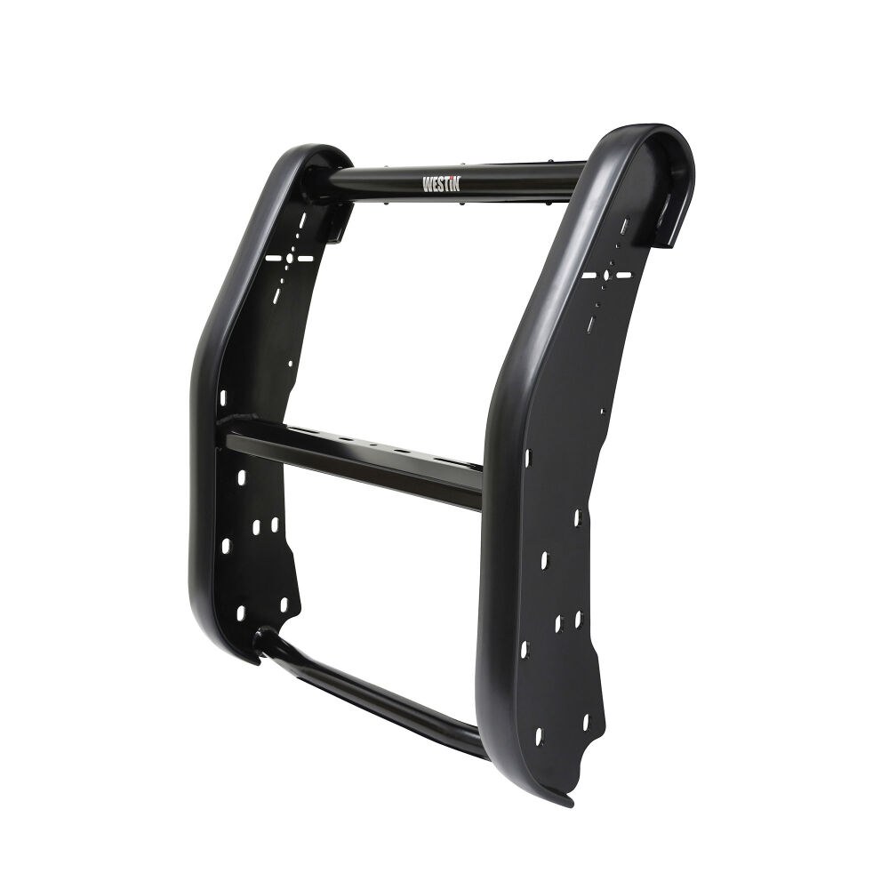 Westin Bumper Push Bar, Elite, Powder Coated, Black, Hrpo Steel, 2-3/4 Inch Rubber Strip Uprights, Without Wraparound Brush Guard – 36-2125