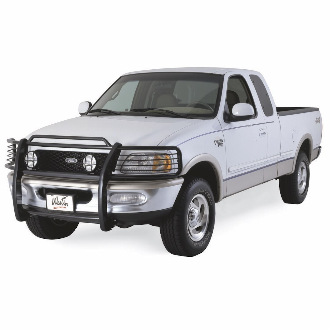 Westin Grille Guard, Sportsman, 1-Piece, Powder Coated, Black, Steel, 1-1/2 Inch Diameter, With Brush Guard, Without Skid Plate – 40-0245