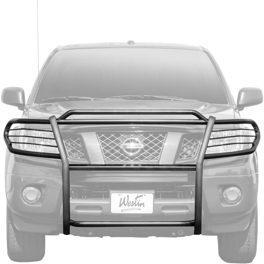 Westin Grille Guard, Sportsman, 1-Piece, Powder Coated, Black, Steel, 1-1/2 Inch Diameter, With Brush Guard, Without Skid Plate – 40-2075