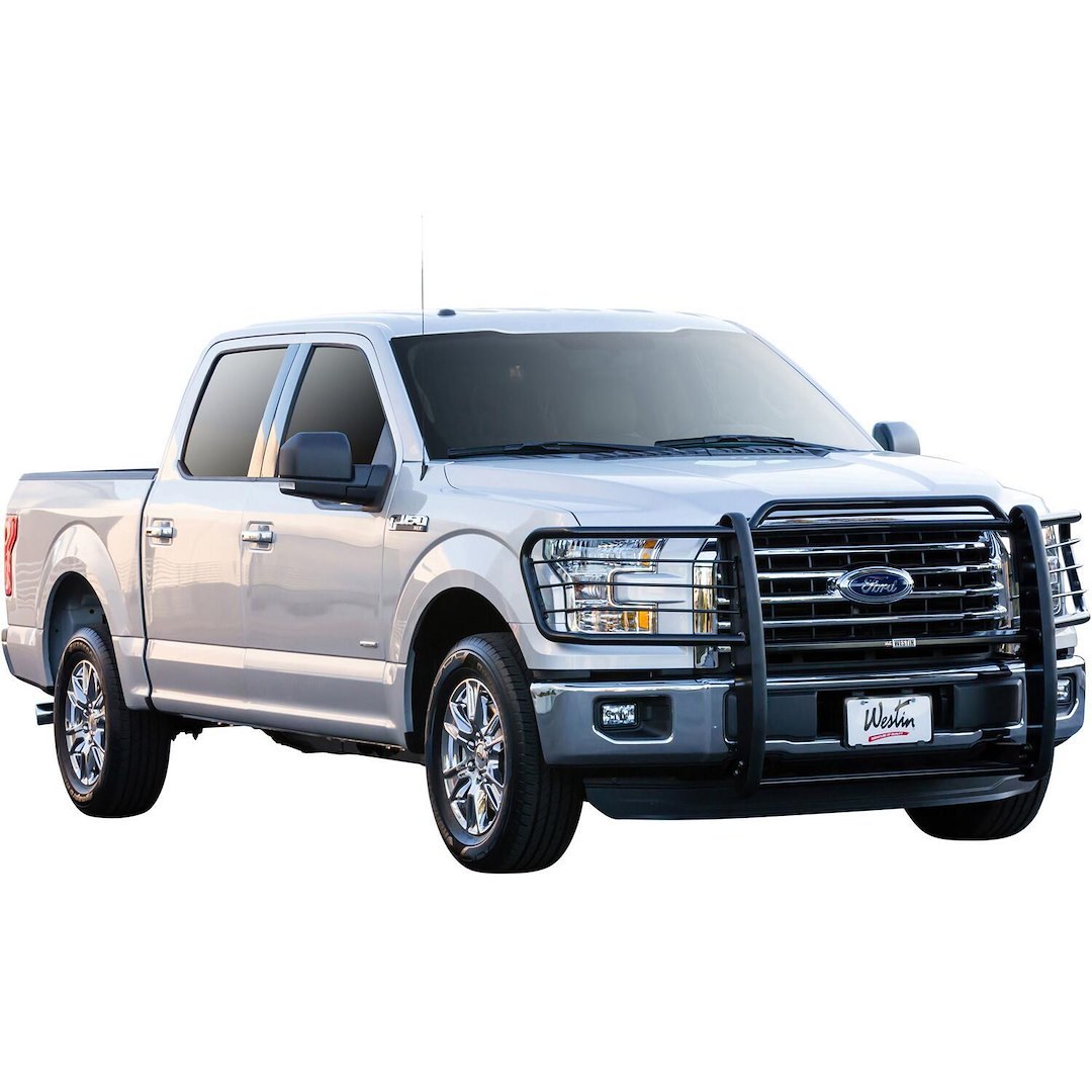 Westin Grille Guard, Sportsman, 1-Piece, Powder Coated, Black, Steel, 1-1/2 Inch Diameter, With Brush Guard, Without Skid Plate – 40-3835