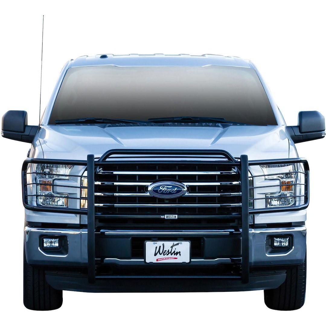 Westin Grille Guard, Sportsman, 1-Piece, Powder Coated, Black, Steel, 1-1/2 Inch Diameter, With Brush Guard, Without Skid Plate – 40-3835