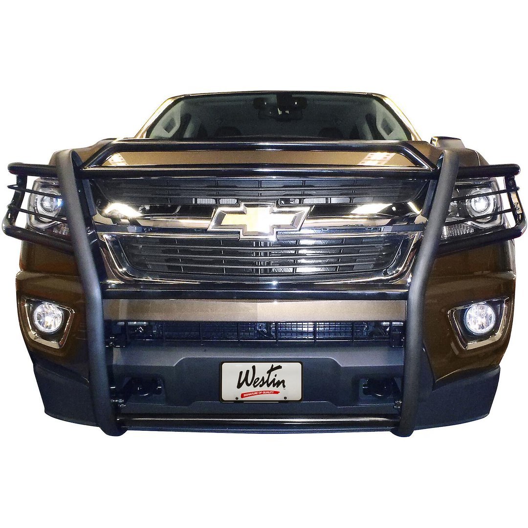 Westin Grille Guard, Sportsman, 1-Piece, Powder Coated, Black, Steel, 1-1/2 Inch Diameter, With Brush Guard, Without Skid Plate – 40-3845