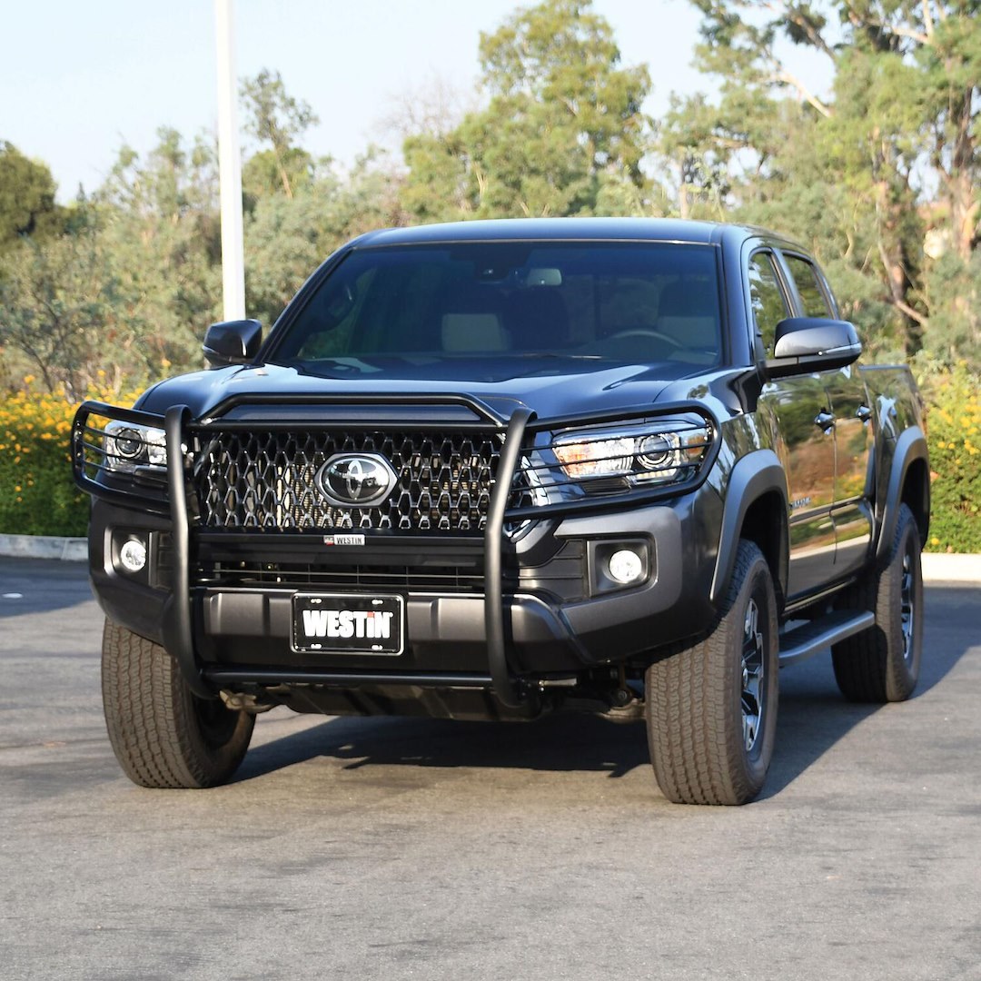 Westin Grille Guard, Sportsman, 1-Piece, Black Powder Coated Steel, 1-1/2 Inch Diameter, With Brush Guard, Without Skid Plate – 40-3885