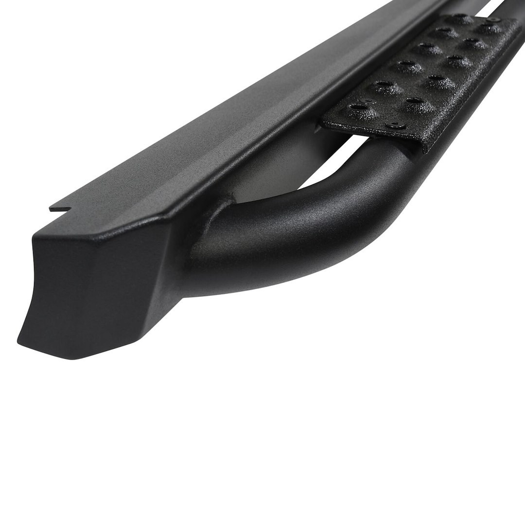 Westin Nerf Bar, Xts, With Step Plate, 1-3/4 Inch Round Bent, Textured Powder Coated, Black, Steel, Rocker Panel Mount – 42-14195