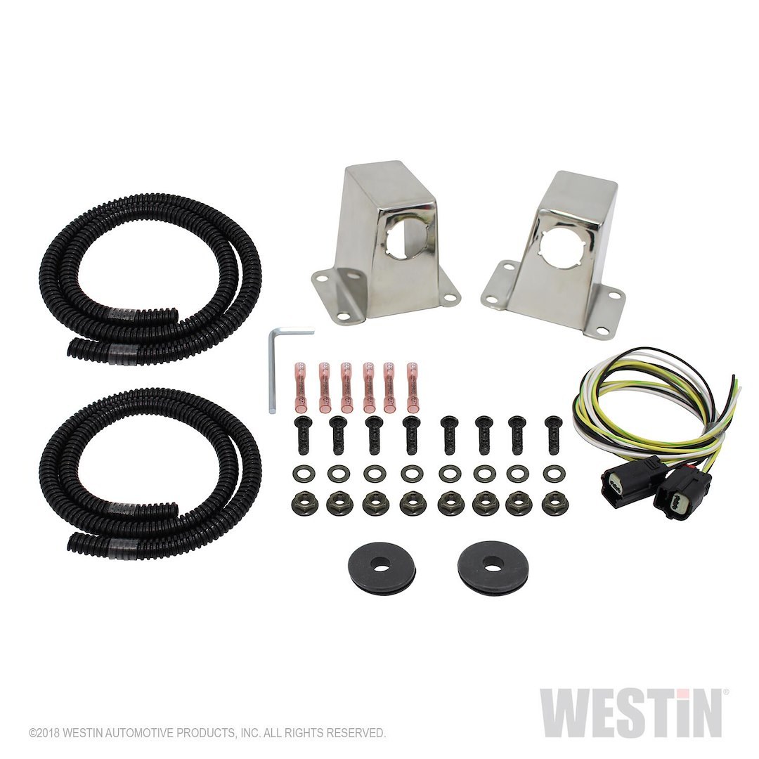 Westin Parking Aid Sensor Relocation Bracket, Relocates OE Sensor to Westin Grille Guard Upright, Polished Stainless Steel, Set of 2 – 45-0000S