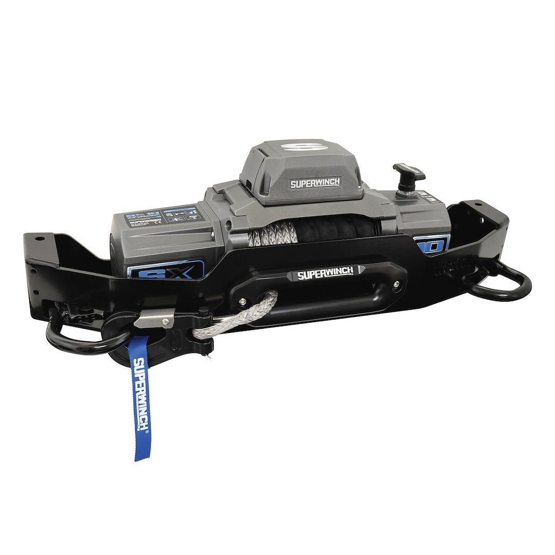 Westin Winch Mount, Max Winch Mounting System, Accommodates Most Medium Frame 8,000 to 12,000 Pound Winches, Powder Coated, Black, Steel – 46-24075
