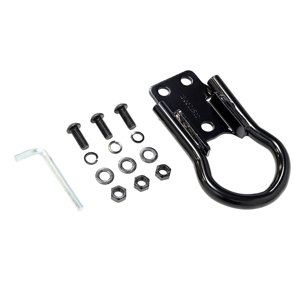 Westin Tow Hook, T-Max ®, Functional, Universal, Powder Coated, Black, Steel, Single – 46-3005