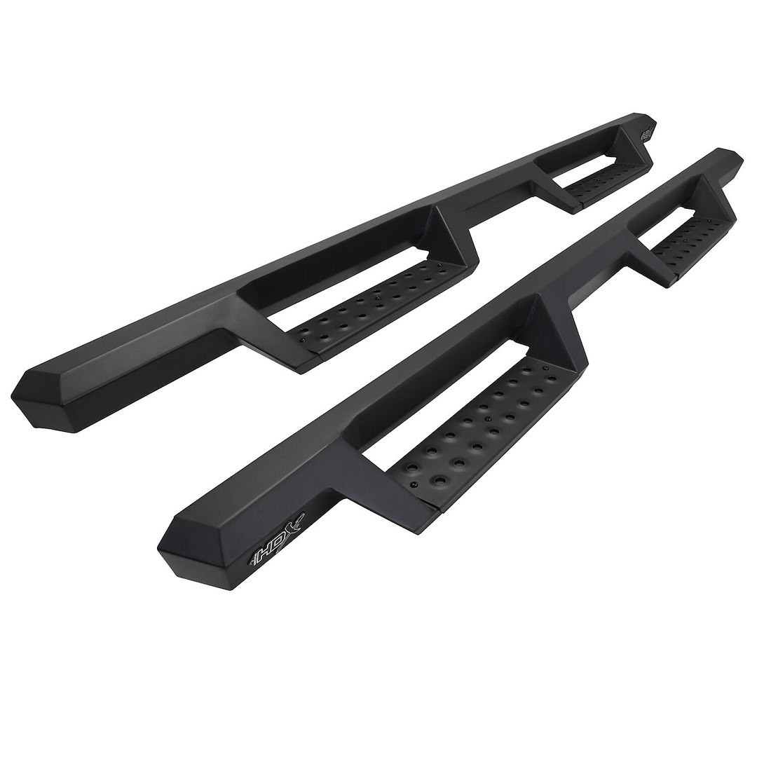 Westin Nerf Bar, Hdx, With Drop Down Steps, 3 Inch Square Straight, Powder Coated, Black, Mild Steel, With Welded End Caps – 56-13525