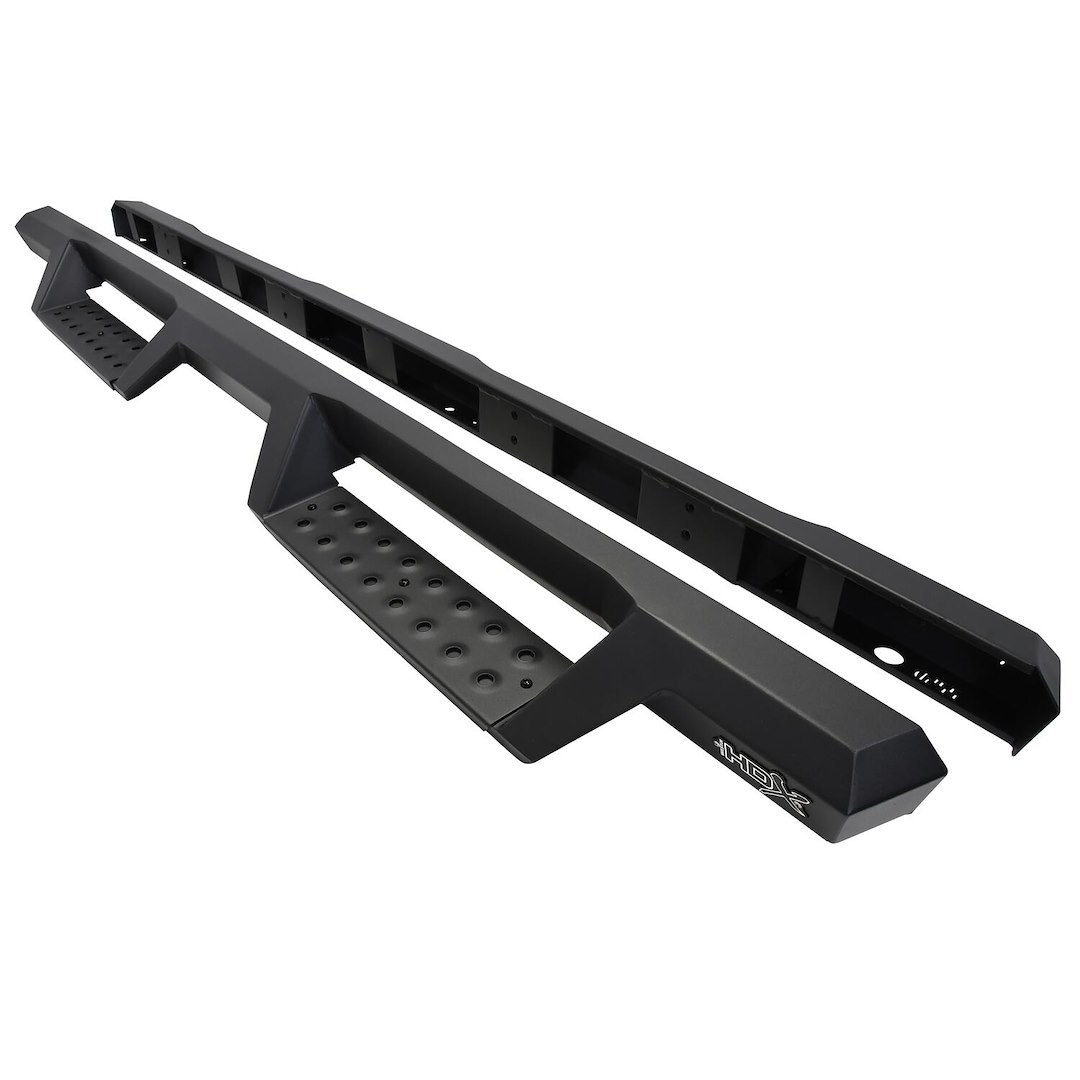 Westin Nerf Bar, Hdx, With Drop Down Steps, 3 Inch Square Straight, Powder Coated, Black, Mild Steel, With Welded End Caps – 56-13525