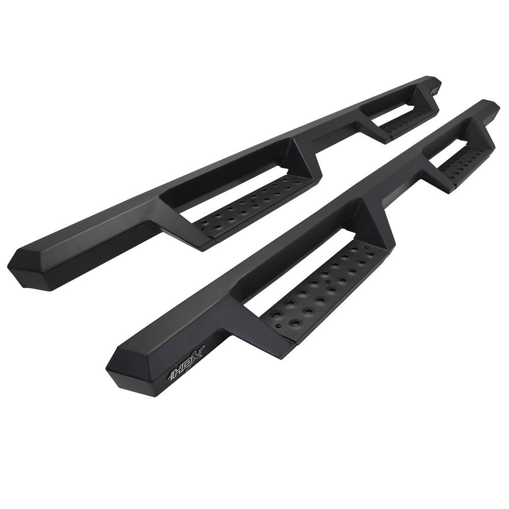Westin Nerf Bar, Hdx, With Drop Down Steps, 3 Inch Square Straight, Powder Coated, Black, Mild Steel, With Welded End Caps – 56-13945