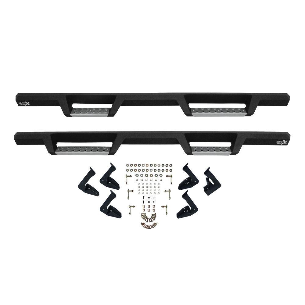 Westin Nerf Bar, Hdx, With Drop Down Steps, 3 Inch Square Straight, Powder Coated, Black, Stainless Steel, With Welded End Caps – 56-140152