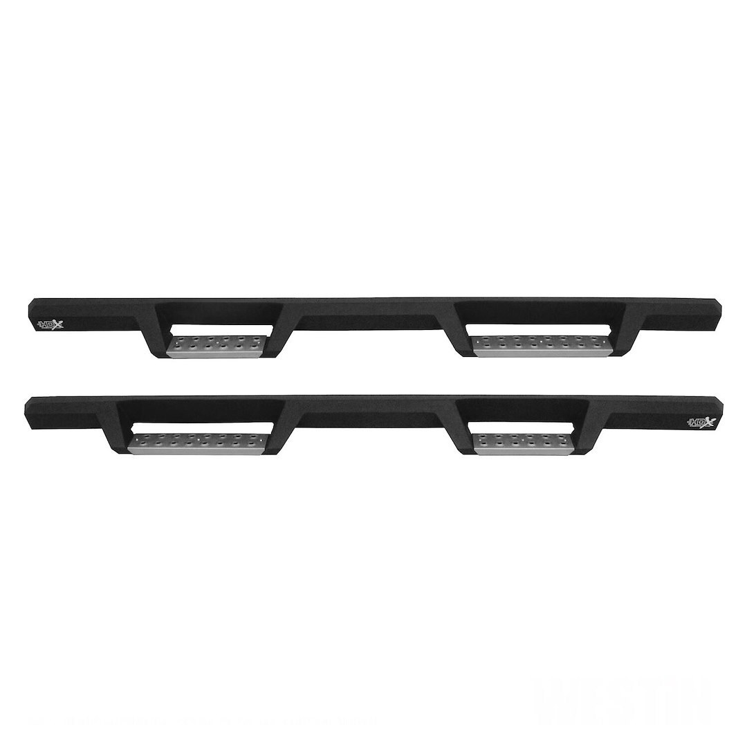 Westin Nerf Bar, Hdx, With Drop Down Steps, 3 Inch Square Straight, Powder Coated, Black, Stainless Steel, With Welded End Caps – 56-140852