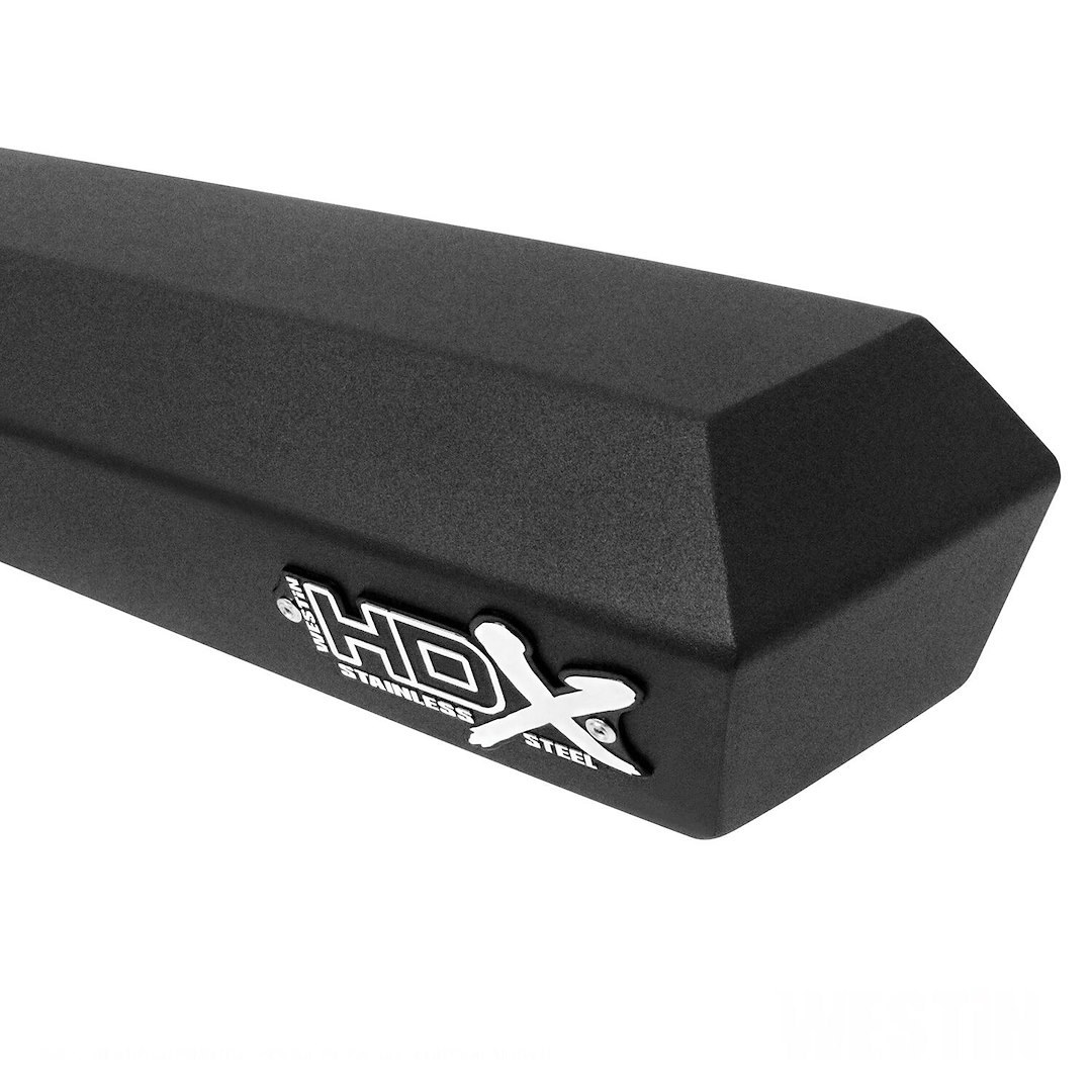 Westin Nerf Bar, Hdx, With Drop Down Steps, 3 Inch Square Straight, Powder Coated, Black, Stainless Steel, With Welded End Caps – 56-140852