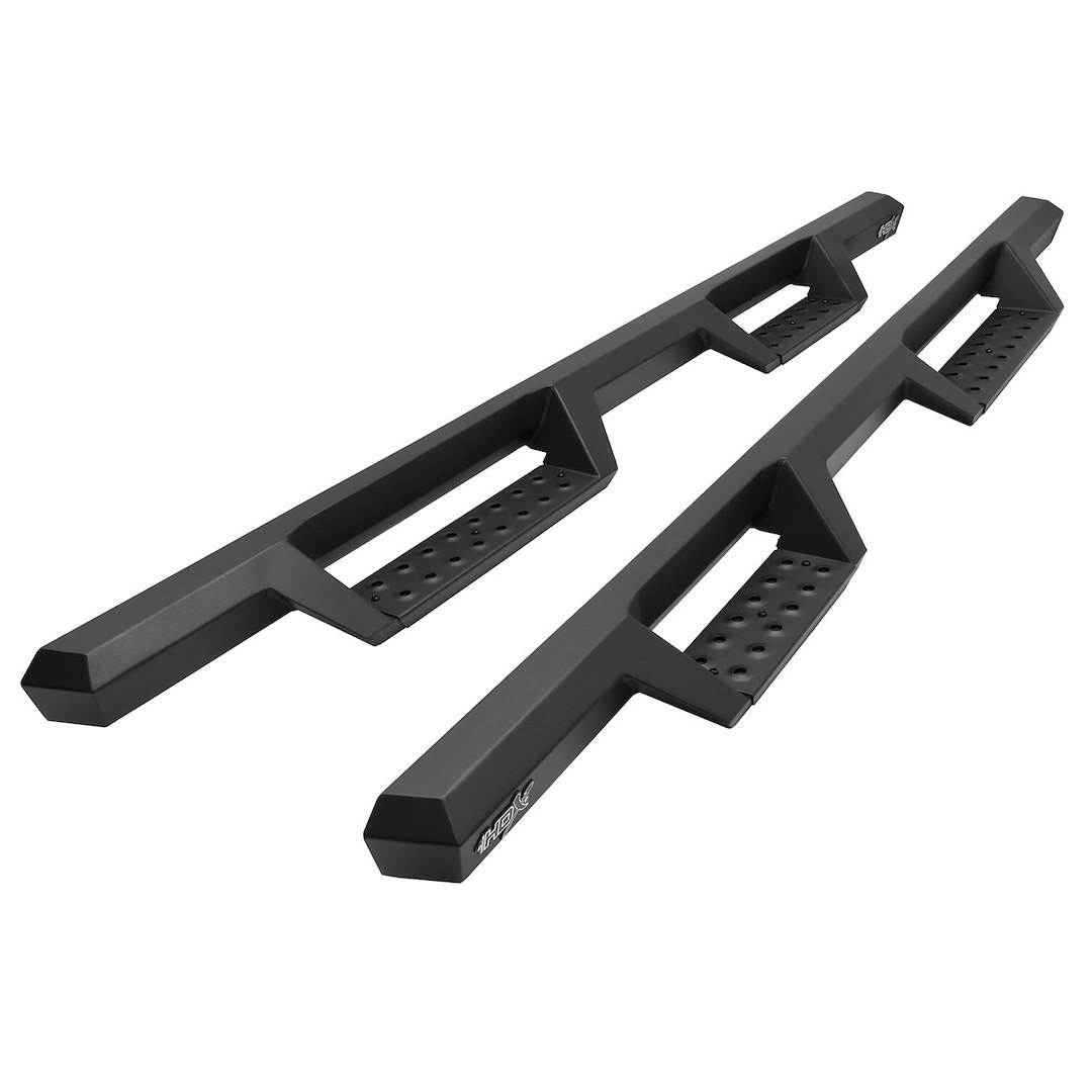 Westin Nerf Bar, Hdx, With Drop Down Steps, Hexagonal Straight, Textured Powder Coated, Black, Steel, Rocker Panel Mount, With Mounting Kit – 56-14215