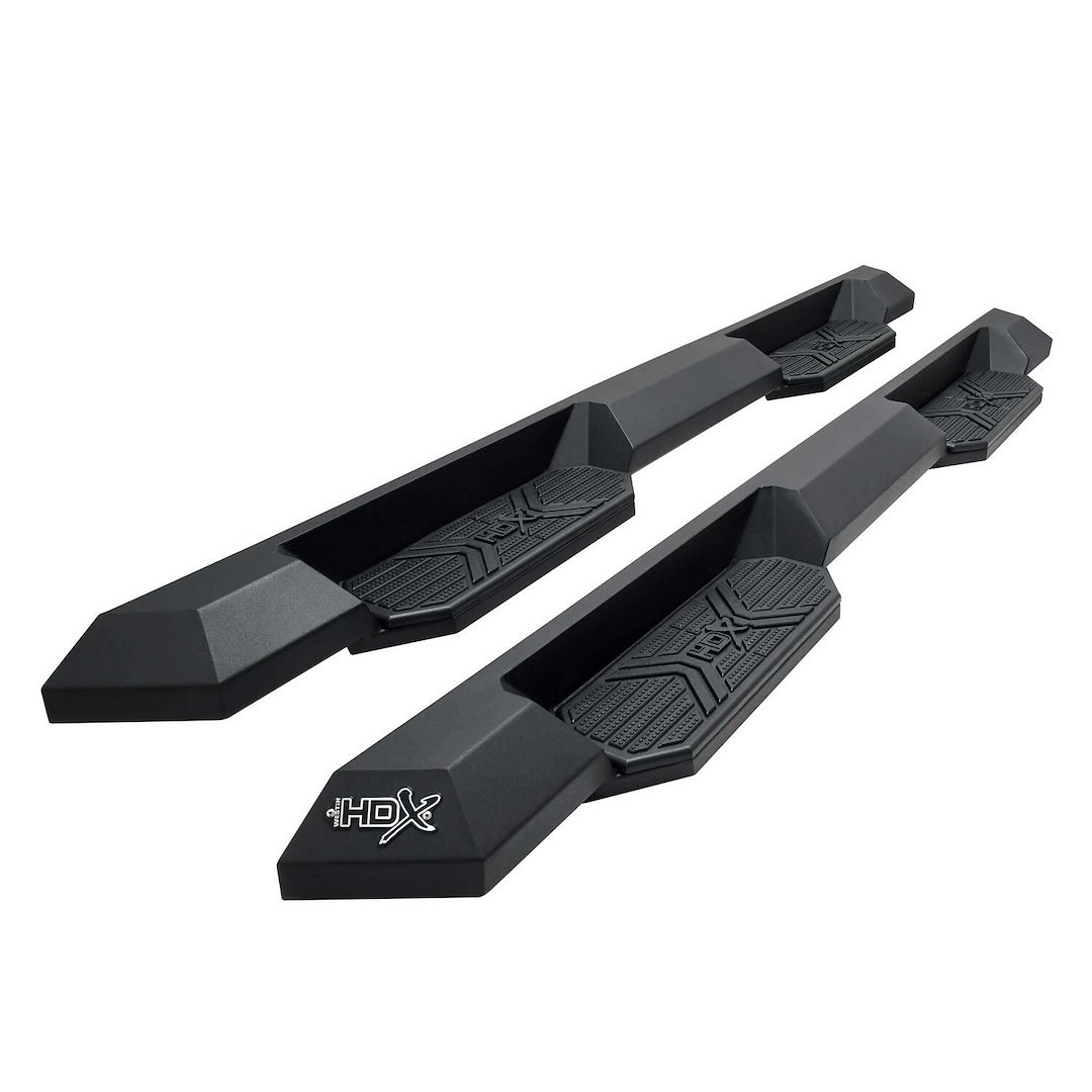 Westin Nerf Bar, Hdx Xtreme, With Drop Down Steps, Hexagonal Straight, Powder Coated, Textured Black, Steel, With Welded End Caps – 56-22785