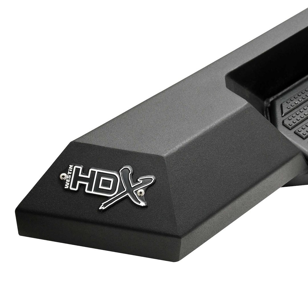 Westin Nerf Bar, Hdx Xtreme, With Drop Down Steps, Hexagonal Straight, Powder Coated, Textured Black, Steel, With Welded End Caps – 56-22785
