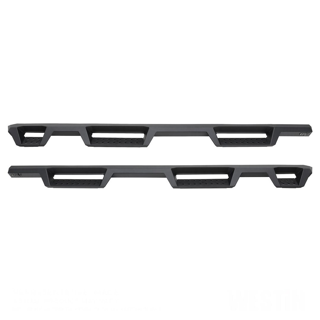 Westin Nerf Bar – Truck Wheel to Wheel, Hdx, With Drop Down Steps, With Bed Step, 3 Inch Square Straight, Powder Coated, Black, Mild Steel – 56-534695