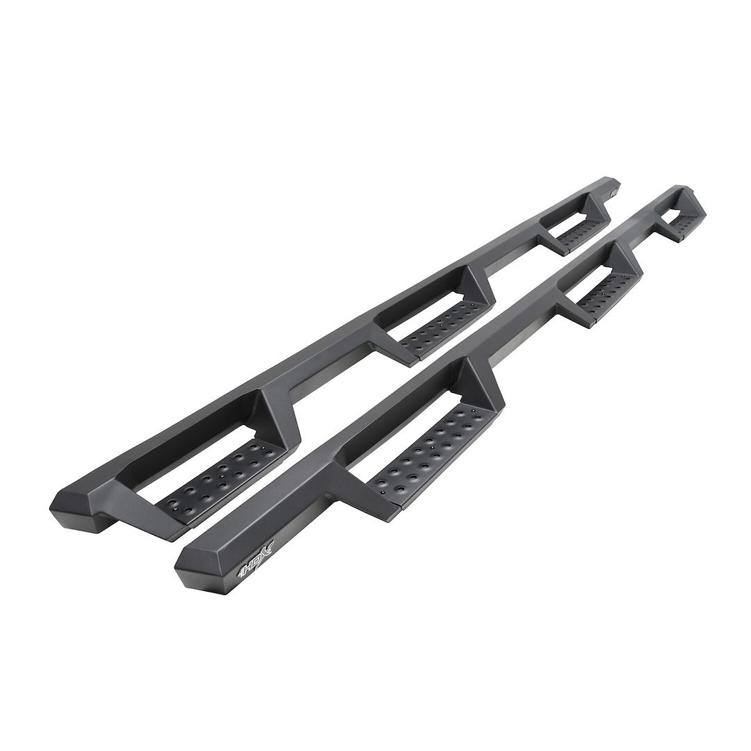 Westin Nerf Bar – Truck Wheel to Wheel, Hdx, With Drop Down Steps, With Bed Step, 3 Inch Square Straight, Textured Powder Coated, Black – 56-534765