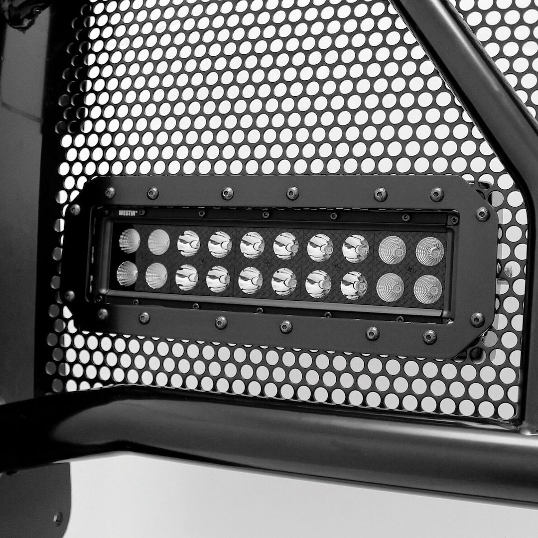 Westin Light Bar, Hdx, LED, 10 Inch Length, Clear LED, Clear Lens, Black Steel Housing, Flush Mount IN Hdx Grille Guard Punch Plate – 57-0035