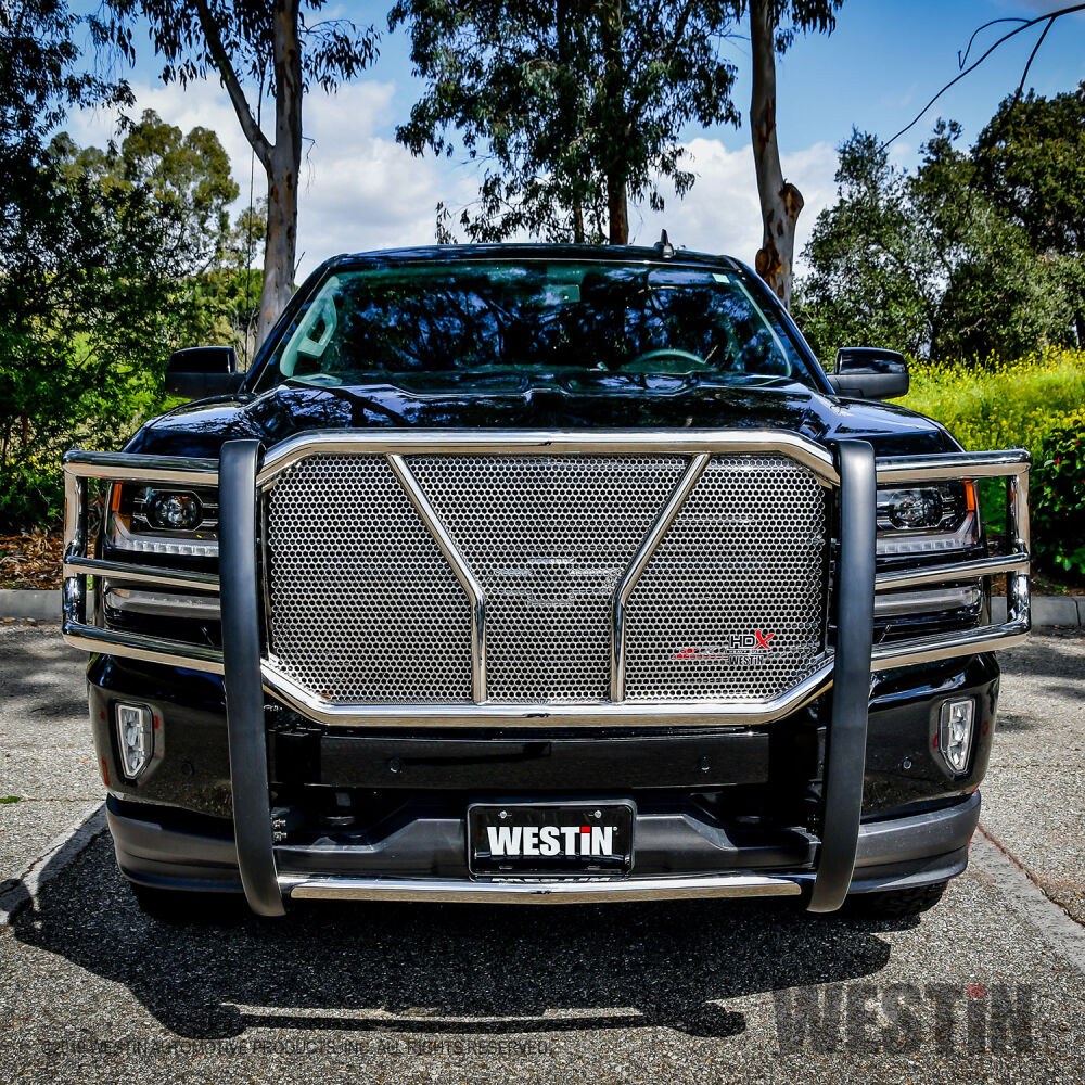 Westin Grille Guard, Hdx Modular, Polished, Stainless Steel, 2 Inch Tube Diameter Wraparound Wings/ 1-1/4 Inch Tube Diameter Support Wings – 57-23870