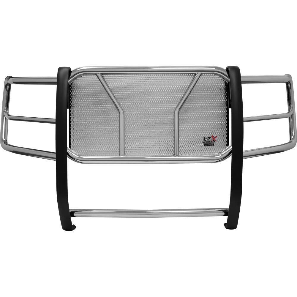 Westin Grille Guard, Hdx, 1-Piece, Polished Stainless Steel, 2 Inch Diameter, With Brush Guard, Without Skid Plate, Without Winch Mount – 57-3900