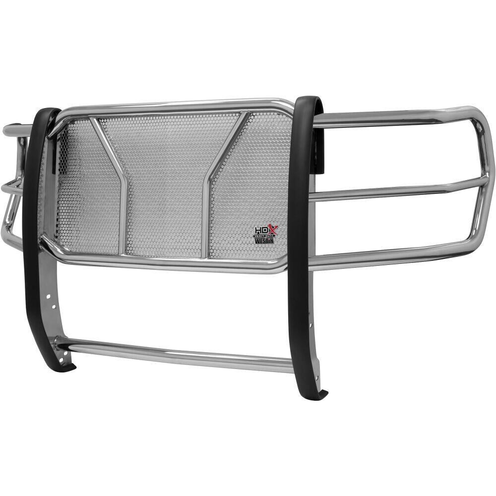 Westin Grille Guard, Hdx, 1-Piece, Polished Stainless Steel, 2 Inch Diameter, With Brush Guard, Without Skid Plate, Without Winch Mount – 57-3900