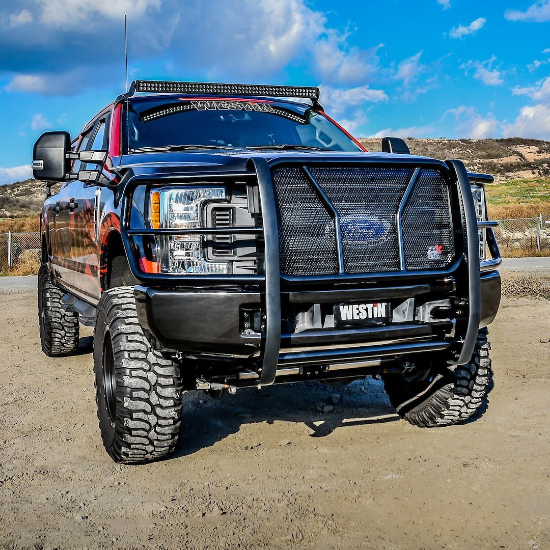 Westin Grille Guard, Hdx, 1-Piece, Black Powder Coated Steel, 2 Inch Diameter, With Brush Guard, Without Skid Plate, Without Winch Mount – 57-3905