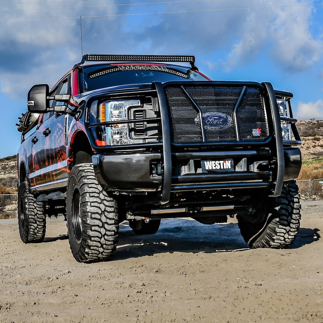Westin Grille Guard, Hdx, 1-Piece, Black Powder Coated Steel, 2 Inch Diameter, With Brush Guard, Without Skid Plate, Without Winch Mount – 57-3905
