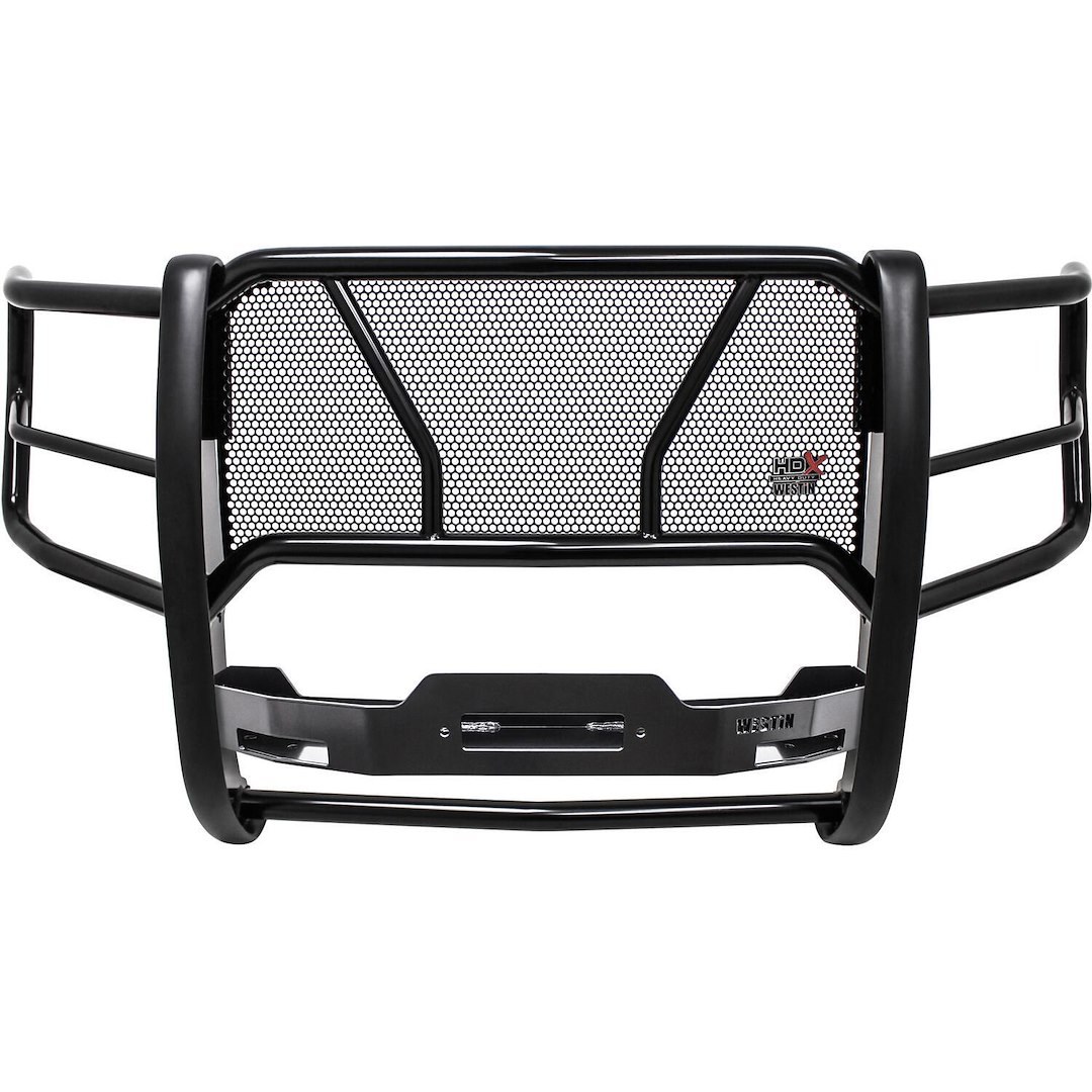 Westin Grille Guard, Hdx, 1-Piece, Black Powder Coated Steel, 2 Inch Diameter, With Brush Guard, Without Skid Plate, With Winch Mount – 57-93905