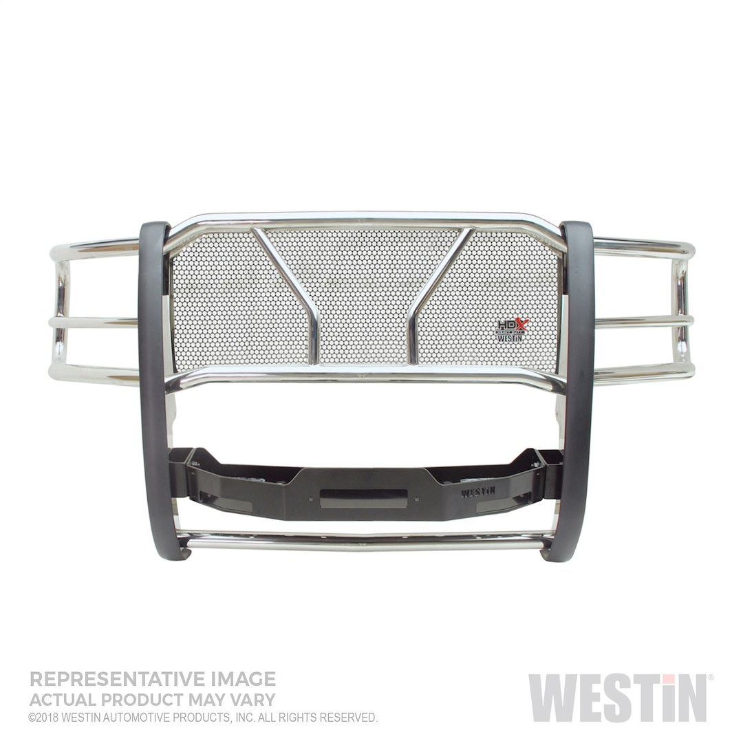 Westin Grille Guard, Hdx, Polished Stainless Steel, 2 Inch Diameter, With Brush Guard, Without Skid Plate, With Winch Mount – 57-93950