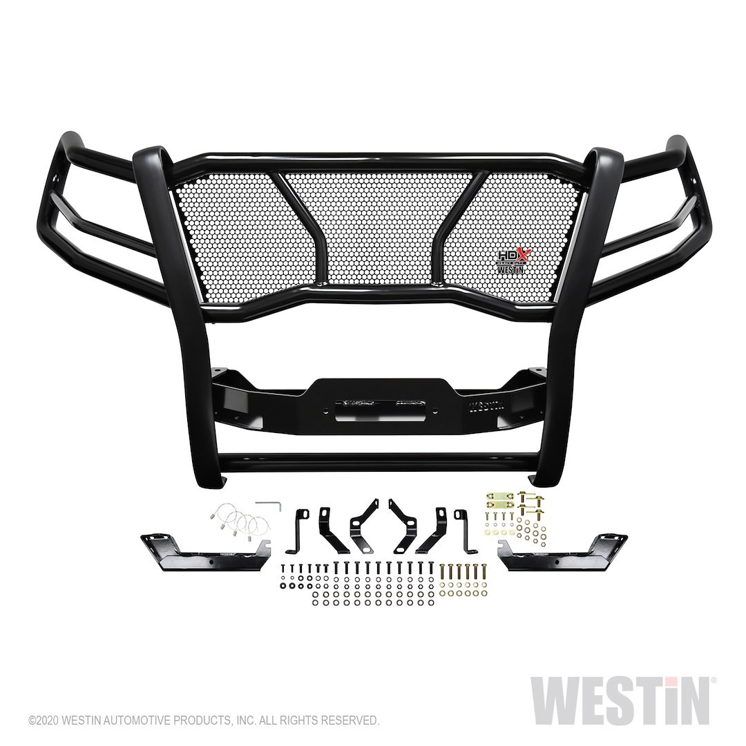 Westin Grille Guard, Hdx, Black Powder Coated Steel, 2 Inch Diameter, With Brush Guard, Without Skid Plate, With Winch Mount – 57-93985