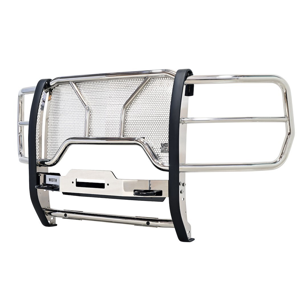 Westin Grille Guard, Hdx, 1-Piece, Polished, Stainless Steel, 2 Inch Diameter, With Brush Guard, Without Skid Plate, With Full Punch Plate – 57-94100