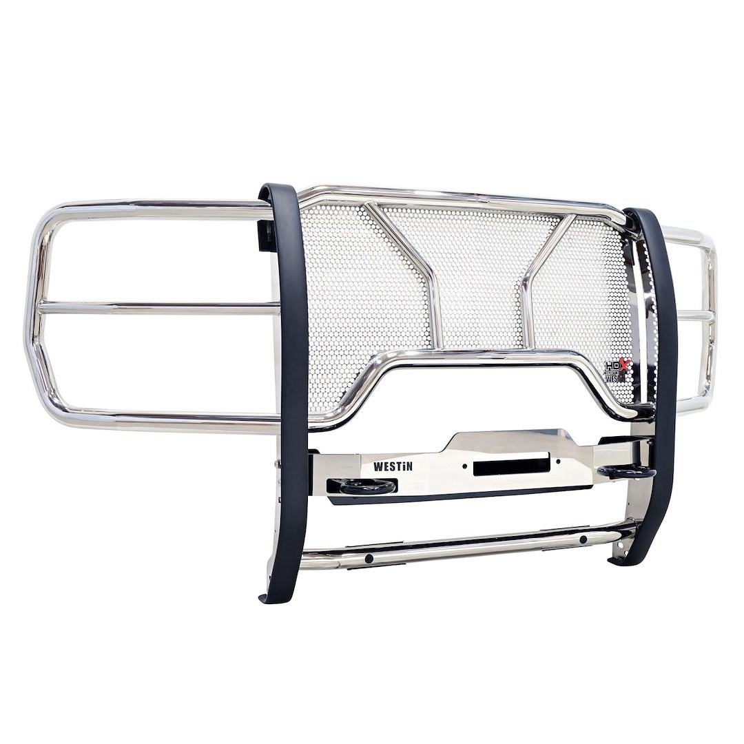 Westin Grille Guard, Hdx, 1-Piece, Polished, Stainless Steel, 2 Inch Diameter, With Brush Guard, Without Skid Plate, With Full Punch Plate – 57-94100