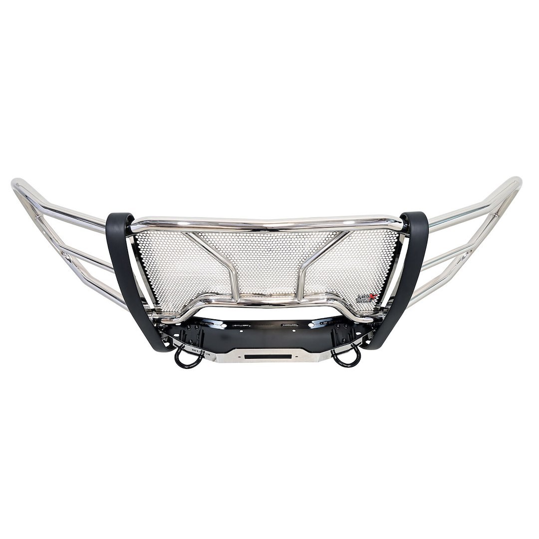 Westin Grille Guard, Hdx, 1-Piece, Polished, Stainless Steel, 2 Inch Diameter, With Brush Guard, Without Skid Plate, With Full Punch Plate – 57-94100