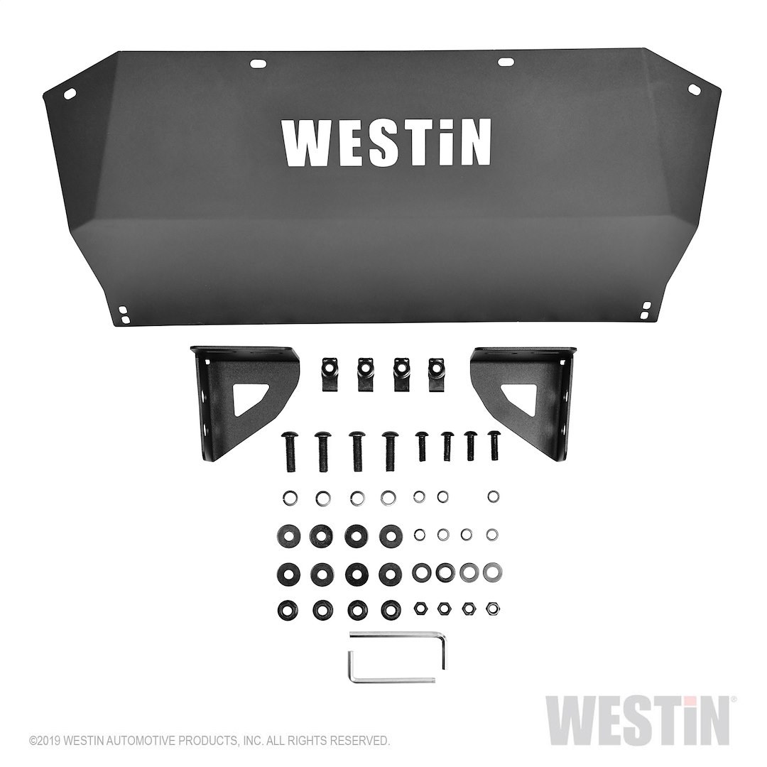Westin Skid Plate, Outlaw, Textured Black, Steel, Works with Westin Outlaw Bumpers – 58-71075