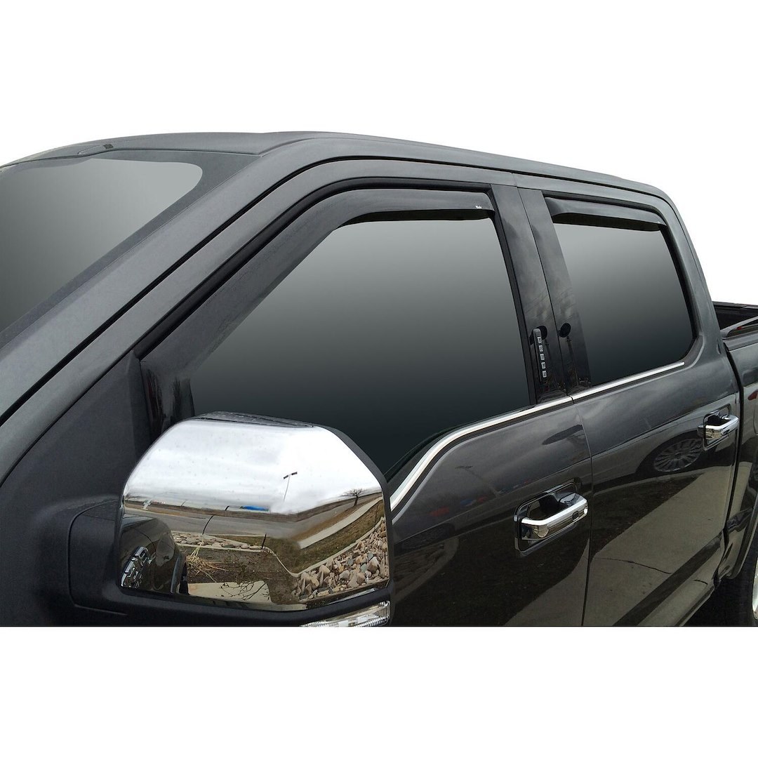 Westin Rainguard, Wade Wind Deflectors – IN-Channel, Low Profile, High Gloss Smoke, Acrylic, Set of 4 – 72-37407