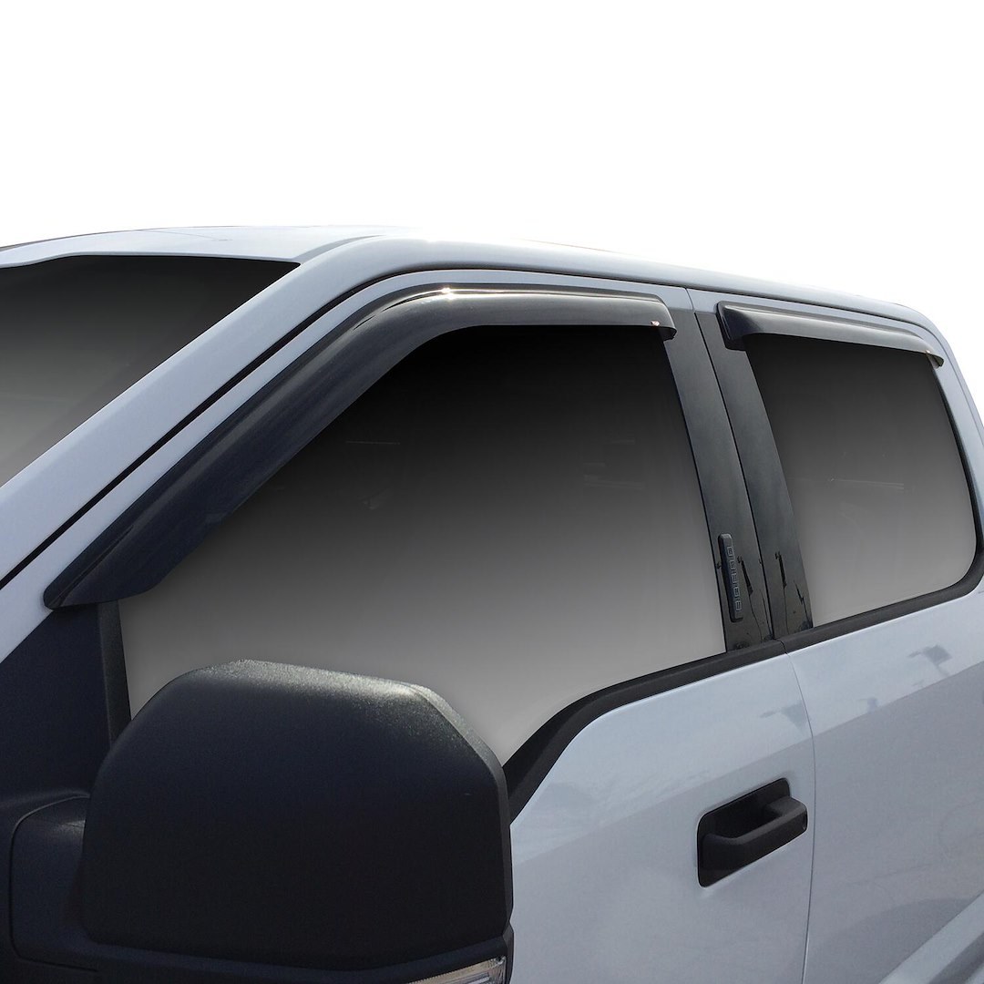 Westin Rainguard, Wade Wind Deflectors – Slim Design, Low Profile, Tape-On, High Gloss Smoke, Acrylic, Set of 4 – 72-37444