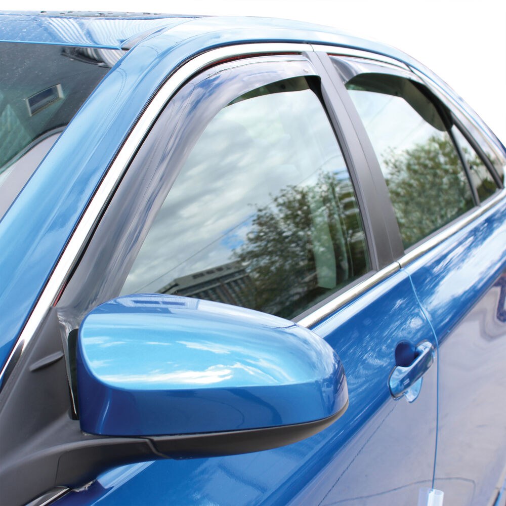 Westin Rainguard, Wade Wind Deflectors, Low Profile, IN-Channel, Matte Black, Plastic, Set of 4 – 72-39905
