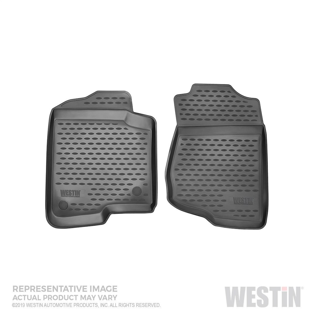 Westin Floor Liner, Profile, Molded Fit, Textured Raised Ovals, Black, Rubberized Copolymer, 2 Piece – 74-39-11007