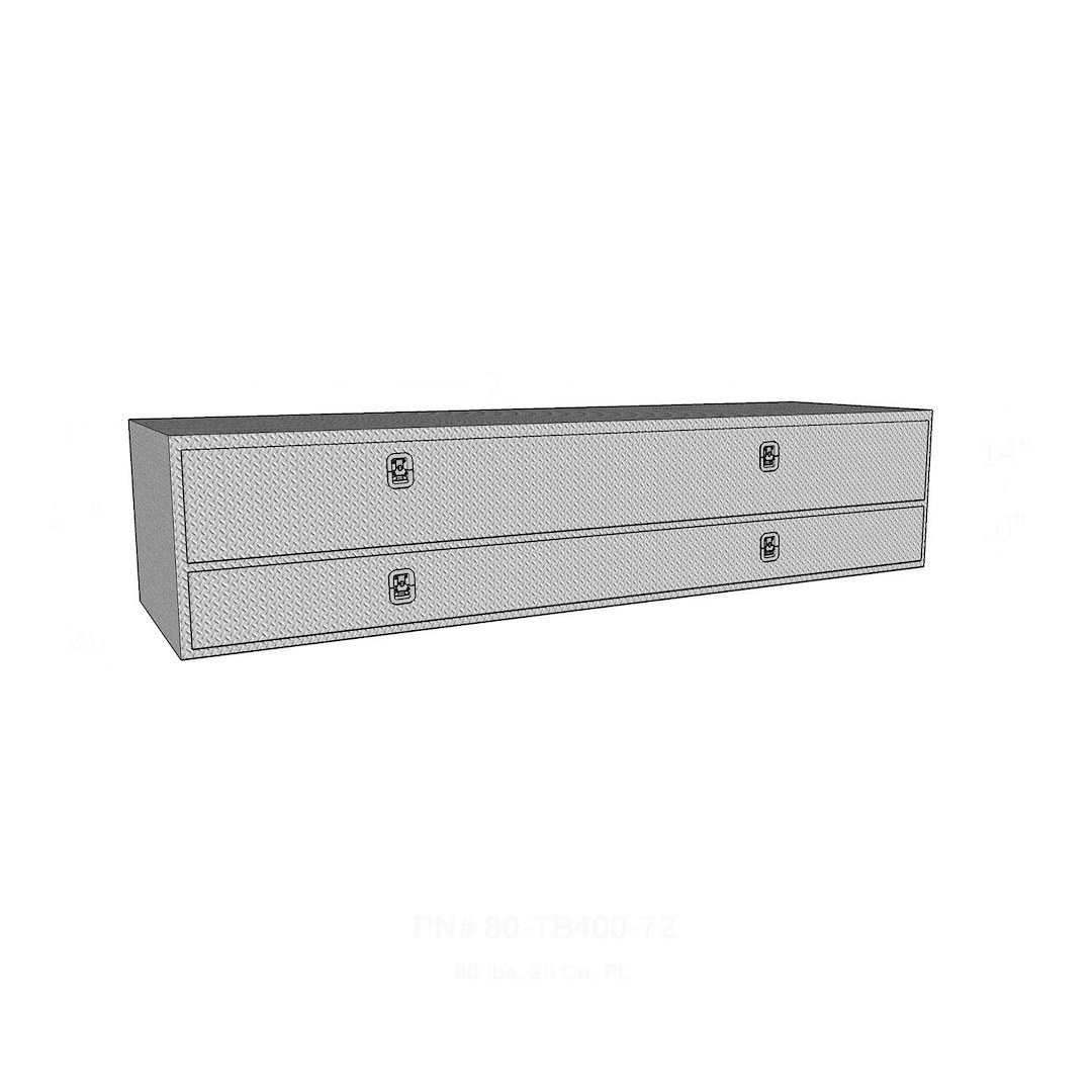 Westin Tool Box, Brute, Topsider, 2 Doors, Diamond Tread, Polished, Aluminum – 80-TB400-72