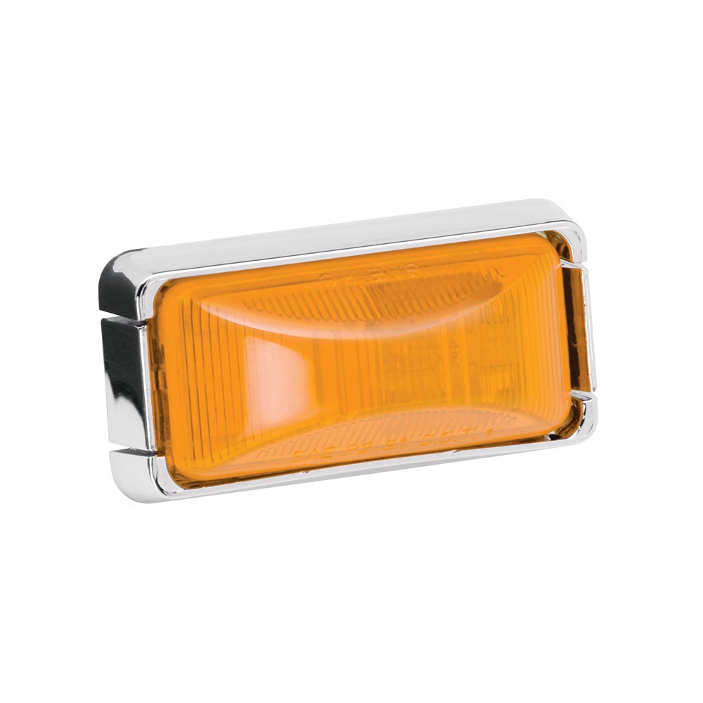 Wesbar Clearance Light, 37 Series, Incandescent Bulb, Rectangular, Amber Lens, 2-1/2 Inch Length X 1-1/4 Inch Height – 203294