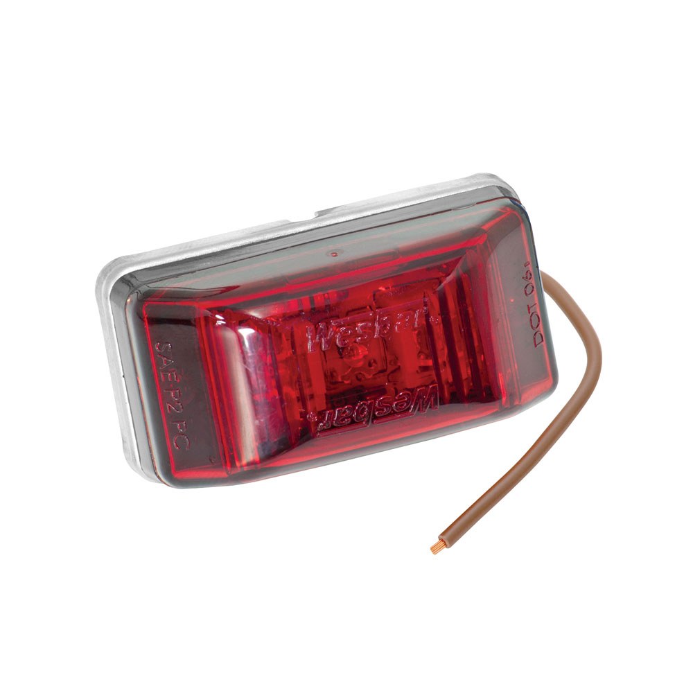 Wesbar Clearance Light, 99 Series, LED, Red Lens, 2.16 Inch Length X 1.03 Inch Width X 1.16 Inch Height – 401566