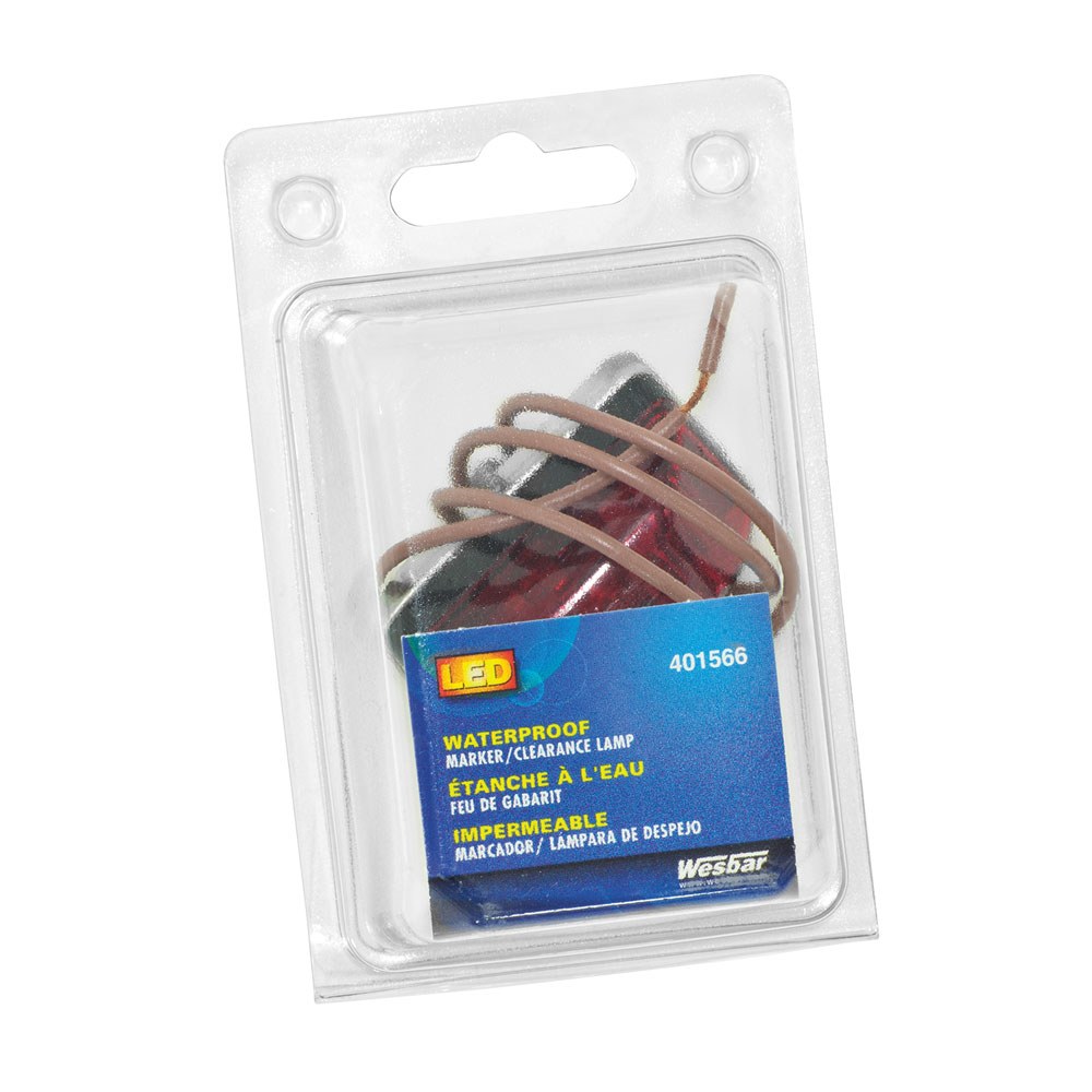 Wesbar Clearance Light, 99 Series, LED, Red Lens, 2.16 Inch Length X 1.03 Inch Width X 1.16 Inch Height – 401566