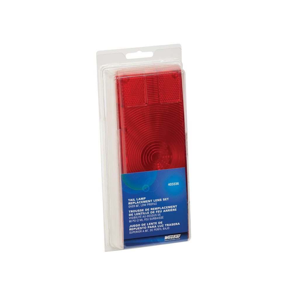 Wesbar Trailer Light Lens, Replacement for Wesbar 007509 Trailer Light Kit, Red, Screw-On, Set of 4, With Screws – 403336