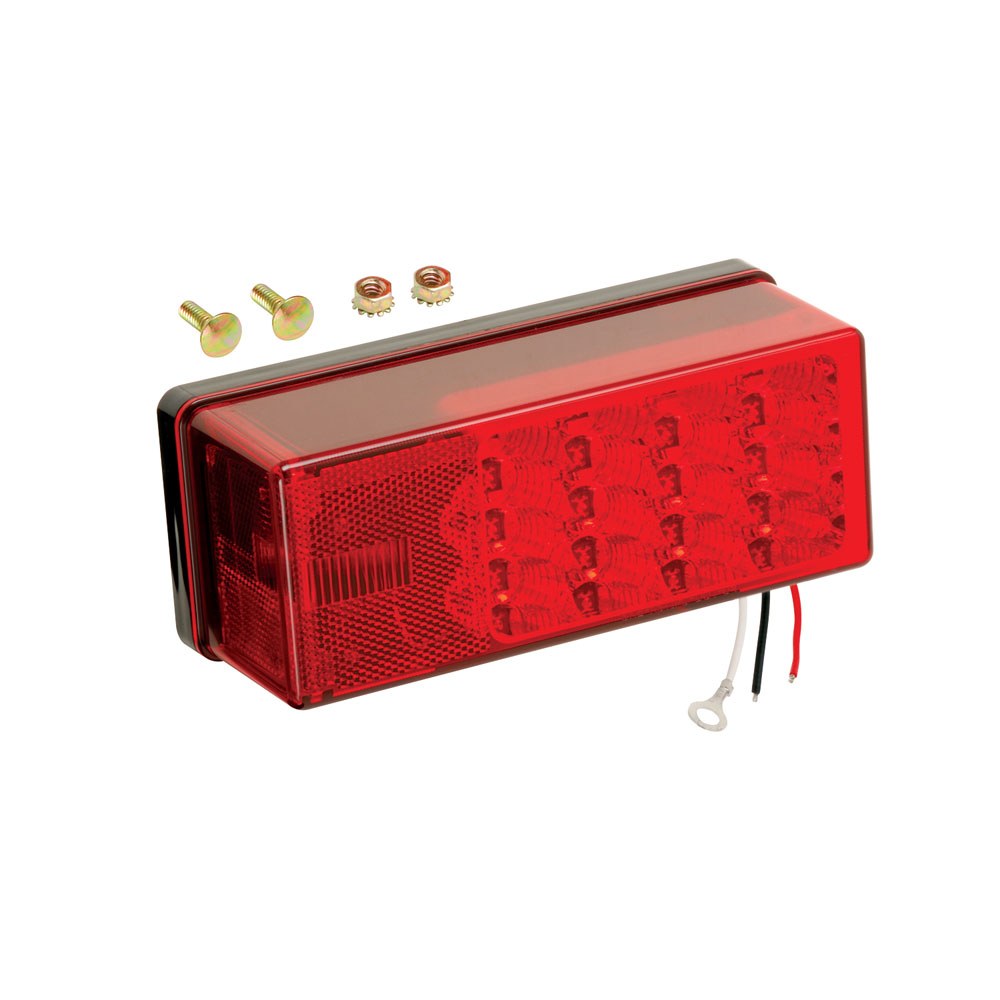 Wesbar Trailer Light, 8-Function Tail Light, LED, Rectangular, Red Lens, 8 Inch Length X 2-3/4 Inch Width X 2-7/8 Inch Height – 407535