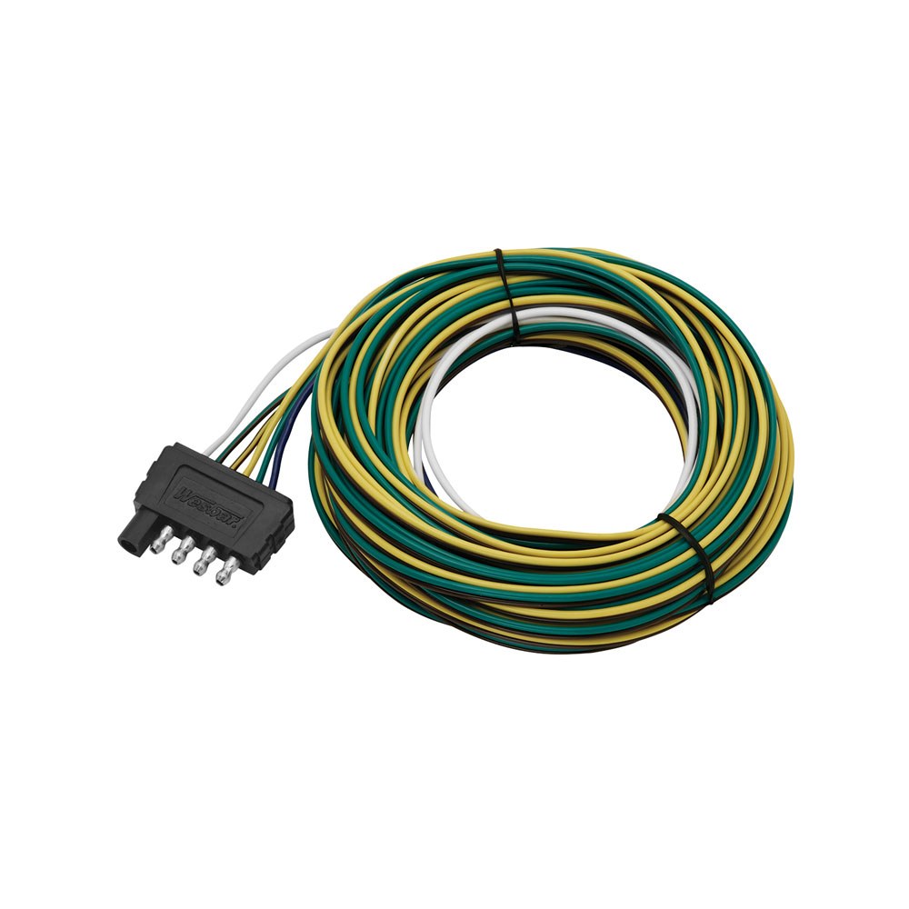 Wesbar Trailer Wiring Connector, Trailer Side, 5-WAY Flat Wishbone Harness, 25 Foot Lead Length – 702275